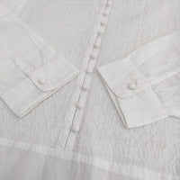 maison de SOIL 60s ORGANIC CAMBRIC 刺繍 エンブロイダリーブラウス ボザムシャツチュニック 25SS 白 レディース メゾンドソイル【中古】5-0731M♪