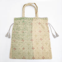 Ichi Antiquites ヴィンテージラリーキルトバッグ 刺し子 定価12100円 25SS イエロー グリーン レディース イチアンティークス【中古】5-0731G♪
