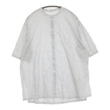 pot pourri ネアチュニック 定価19800円 ポプリ企画 16177 チェック ブラウス 25SS ホワイト ブラック レディース ポプリ【中古】5-0731S♪