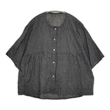 pot pourri ネアブラウス 定価17600円 ポプリ企画 16176 チェック ブラウス シャツ 25SS ブラック ホワイト レディース ポプリ【中古】5-0731S♪