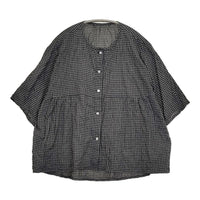 pot pourri ネアブラウス 定価17600円 ポプリ企画 16176 チェック ブラウス シャツ 25SS ブラック ホワイト レディース ポプリ【中古】5-0731S♪