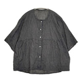 pot pourri ネアブラウス 定価17600円 ポプリ企画 16176 チェック ブラウス シャツ 25SS ブラック ホワイト レディース ポプリ【中古】5-0731S♪