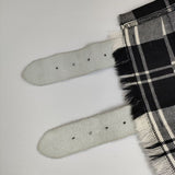 O'NEIL OF DUBLIN キルト ラップ タータンチェック ウール スカート ホワイト ブラック レディース オニールオブダブリン【中古】5-1022T∞