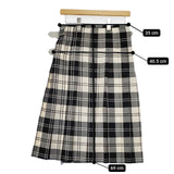 O'NEIL OF DUBLIN キルト ラップ タータンチェック ウール スカート ホワイト ブラック レディース オニールオブダブリン【中古】5-1022T∞