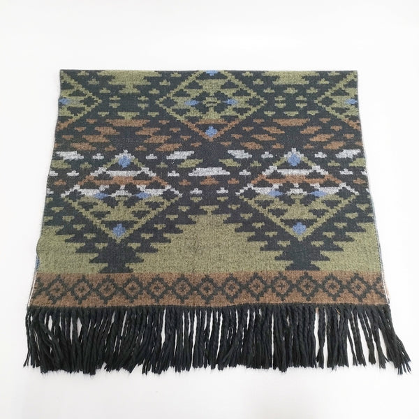 SM2 Samansa Mos2 大判 マフラー ストール カーキ ブルー レディース サマンサモスモス【中古】5-1111T◎