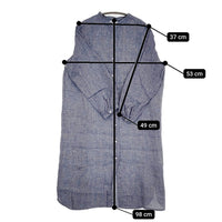 fog linen work リネン バンドカラーシャツワンピ スリット ワンピース ブルー レディース フォグリネンワーク【中古】5-0905M♪
