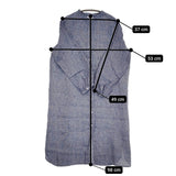 fog linen work リネン バンドカラーシャツワンピ スリット ワンピース ブルー レディース フォグリネンワーク【中古】5-0905M♪