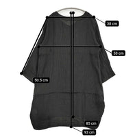 YARRA リネン Vネック 定価14800円 YR-64-004 ワンピース ブラック レディース ヤラ【中古】5-0905M♪