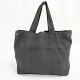 fog linen work リトアニア製 リネン キャンバス トートバッグ ブラック レディース フォグリネンワーク【中古】5-1015G∞