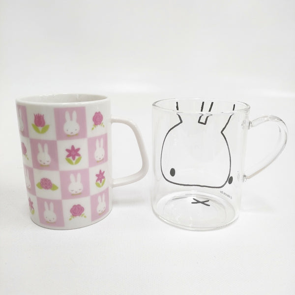 miffy ミッフィー 未使用品 フラワーナインチェマグカップ/耐熱マグ マグカップ ホワイト ピンク クリア レディース【中古】5-0915G◎