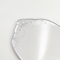 Laura Ashley 新品 手鏡 ミラー ミラー ブラック ホワイト レディース ローラアシュレイ【中古】5-0915G◎