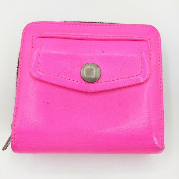 beautiful people neon color riders small zip purse 定価27500円 レザー 革 二つ折り財布 ピンク レディース ビューティフルピープル【中古】5-0910G∞