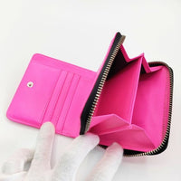 beautiful people neon color riders small zip purse 定価27500円 レザー 革 二つ折り財布 ピンク レディース ビューティフルピープル【中古】5-0910G∞