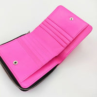 beautiful people neon color riders small zip purse 定価27500円 レザー 革 二つ折り財布 ピンク レディース ビューティフルピープル【中古】5-0910G∞