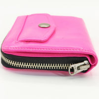 beautiful people neon color riders small zip purse 定価27500円 レザー 革 二つ折り財布 ピンク レディース ビューティフルピープル【中古】5-0910G∞