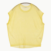 BEAUTY&YOUTH UNITED ARROWS シアーニットフレンチスリーブトップス ベスト イエロー レディース ビューティアンドユース【中古】5-0809S♪