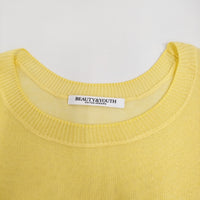 BEAUTY&YOUTH UNITED ARROWS シアーニットフレンチスリーブトップス ベスト イエロー レディース ビューティアンドユース【中古】5-0809S♪