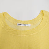 BEAUTY&YOUTH UNITED ARROWS シアーニットフレンチスリーブトップス ベスト イエロー レディース ビューティアンドユース【中古】5-0809S♪