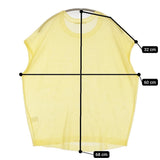 BEAUTY&YOUTH UNITED ARROWS シアーニットフレンチスリーブトップス ベスト イエロー レディース ビューティアンドユース【中古】5-0809S♪