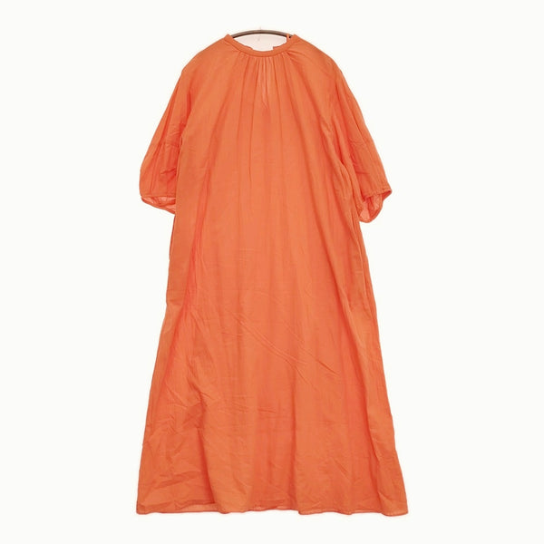 BEAUTY&YOUTH UNITED ARROWS コットンボイルギャザーボリューム6分袖ワンピース オレンジ レディース ビューティアンドユース【中古】5-0819S♪