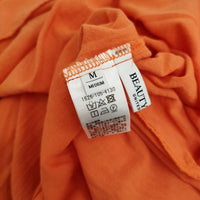 BEAUTY&YOUTH UNITED ARROWS コットンボイルギャザーボリューム6分袖ワンピース オレンジ レディース ビューティアンドユース【中古】5-0819S♪