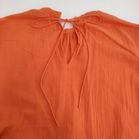 BEAUTY&YOUTH UNITED ARROWS コットンボイルギャザーボリューム6分袖ワンピース オレンジ レディース ビューティアンドユース【中古】5-0819S♪