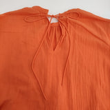 BEAUTY&YOUTH UNITED ARROWS コットンボイルギャザーボリューム6分袖ワンピース オレンジ レディース ビューティアンドユース【中古】5-0819S♪
