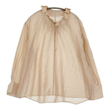 BEAUTY&YOUTH UNITED ARROWS ローンフリルネックブラウス 定価14300円 ベージュ レディース ビューティアンドユース【中古】5-0819M♪