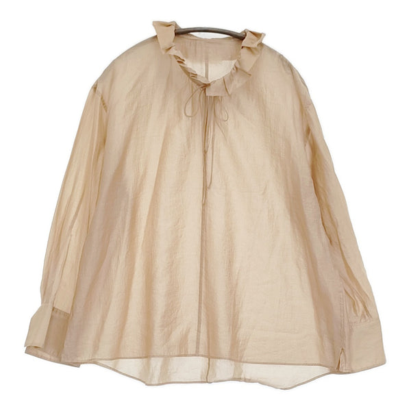 BEAUTY&YOUTH UNITED ARROWS ローンフリルネックブラウス 定価14300円 ベージュ レディース ビューティアンドユース【中古】5-0819M♪