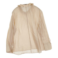 BEAUTY&YOUTH UNITED ARROWS ローンフリルネックブラウス 定価14300円 ベージュ レディース ビューティアンドユース【中古】5-0819M♪