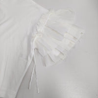 ASTRAET フリルスリーブ 定価19800円 5417-271-0175 半袖Ｔシャツ カットソー ホワイト レディース アストラット【中古】5-0809S♪