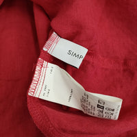 Simplicite ヨーロピアンフラックスリネン2WAYブラウス ブラウス シャツ レッド レディース シンプリシテェ【中古】5-0809S♪