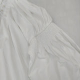 EMMEL REFINES タック シャーリング ブラウス シャツ ホワイト レディース エメルリファインズ【中古】5-1105M∞