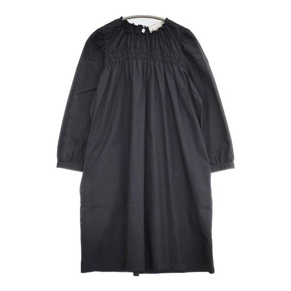 dahl’ia コットン シャーリング チュニック ワンピース ブラック レディース ダリア【中古】5-1105M∞