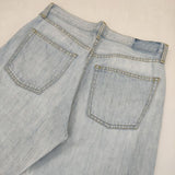 green label relaxing フリンジ カットオフ コットンリネン デニムパンツ ライトブルー レディース グリーンレーベルリラクシング【中古】5-1105G∞