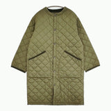 Barbour QUILTED NO COLLAR COAT 2002273 サイズ10 キルティング ノーカラー コート カーキ レディース バブアー【中古】5-1103T♪