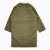Barbour QUILTED NO COLLAR COAT 2002273 サイズ10 キルティング ノーカラー コート カーキ レディース バブアー【中古】5-1103T♪