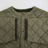 Barbour QUILTED NO COLLAR COAT 2002273 サイズ10 キルティング ノーカラー コート カーキ レディース バブアー【中古】5-1103T♪