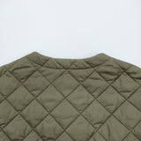 Barbour QUILTED NO COLLAR COAT 2002273 サイズ10 キルティング ノーカラー コート カーキ レディース バブアー【中古】5-1103T♪