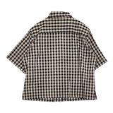 MHL. NATURAL COTTON GINGHAM サイズ3 定価19000円 595-0152541 半袖シャツ 20SS ブラック ベージュ レディース エムエイチエル【中古】5-0809S♪