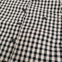 MHL. NATURAL COTTON GINGHAM サイズ3 定価19000円 595-0152541 半袖シャツ 20SS ブラック ベージュ レディース エムエイチエル【中古】5-0809S♪