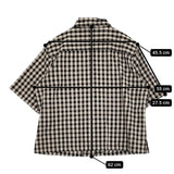 MHL. NATURAL COTTON GINGHAM サイズ3 定価19000円 595-0152541 半袖シャツ 20SS ブラック ベージュ レディース エムエイチエル【中古】5-0809S♪