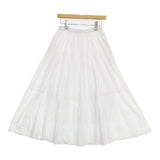 SM2 Samansa Mos2 コットン ティアード ロングスカート ホワイト レディース サマンサモスモス【中古】5-1105M∞