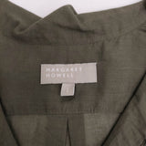 MARGARET HOWELL コットンシルク フリル 578-152209 サイズ1 ブラウス シャツ カーキ レディース マーガレットハウエル【中古】5-0809S♪