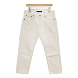 mizuiro-ind クロップドジーンズ デニムパンツ オフホワイト キナリ レディース ミズイロインド【中古】5-1103G∞