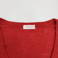 style+confort tricot 401-81503 サイズ2 リネン カーディガン レッド レディース スティールエコンフォール【中古】5-0905M♪