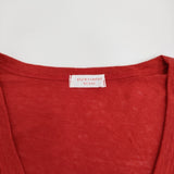style+confort tricot 401-81503 サイズ2 リネン カーディガン レッド レディース スティールエコンフォール【中古】5-0905M♪