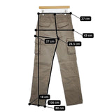 caqu コットン カーゴパンツ カーキ系 レディース サキュウ【中古】5-1103G∞