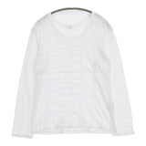 45R/45rpm カットワーク 長袖Ｔシャツ カットソー ロンＴ ホワイト レディース フォーティーファイブアールピーエム【中古】5-1103M∞