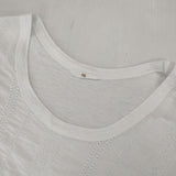 45R/45rpm カットワーク 長袖Ｔシャツ カットソー ロンＴ ホワイト レディース フォーティーファイブアールピーエム【中古】5-1103M∞